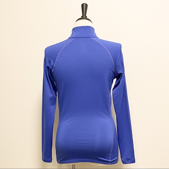 Nike Pro Combat Blue Dri Fit Fitted Long Sleeve Womens Medium Stretch 1/4 Zip - Picture 7 of 9